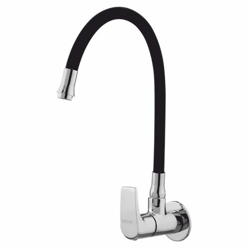 Flexi Sink Cock with Swinging Spout and Wall Flange Chrome